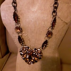 Betsey Johnson Rhinestone Heart Necklace 1day sale